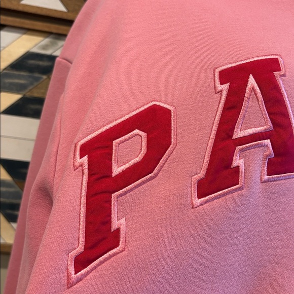 PARKE Valentine's Day Varsity Fleece Mockneck in Lover Pink / Red size L/XL - Picture 3 of 9